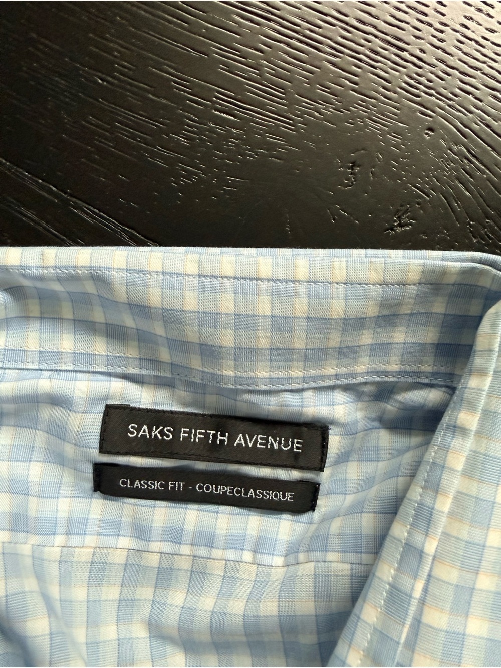 Saks Fifth Avenue Light Blue Windowpane Dress Shirt - Picture 2 of 5